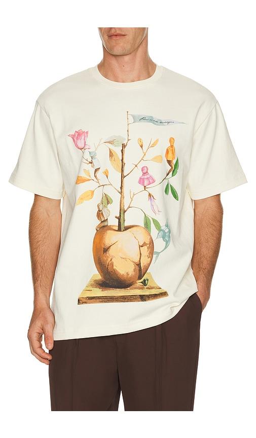 Pas Une Marque Apple Lenin Tee in Cream by PAS UNE MARQUE