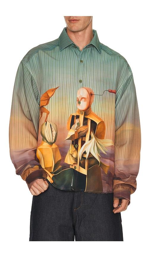 Pas Une Marque Bird Maker Machines Long Sleeve Shirt in Multi by PAS UNE MARQUE