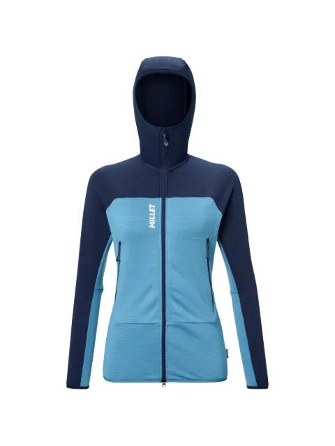 waffle-knit panelled hoodied jacket by PASCAL MILLET