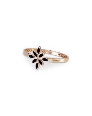 18K Rose Gold Ghirlanda Onyx Flower Bangle Bracelet by PASQUALE BRUNI