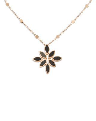 18K Rose Gold Ghirlanda Onyx Marquis Cluster Pendant Necklace by PASQUALE BRUNI