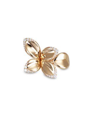 18K Rose Gold Giardini Segreti Diamond Flower Ring by PASQUALE BRUNI