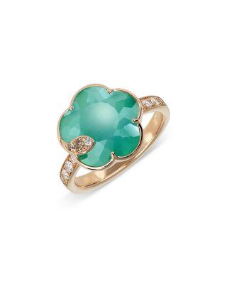 18K Rose Gold Lunar Garden Gem & Diamond Flower Ring by PASQUALE BRUNI