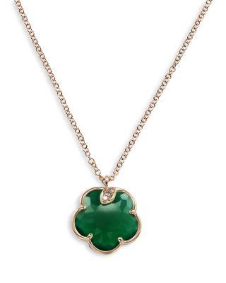 18K Rose Gold Petit Joli Green Agate and Diamond Pendant Necklace by PASQUALE BRUNI