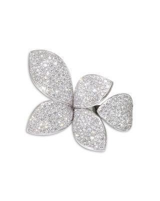 18K White Gold Giardini Segreti Diamond Pav&eacute; Flower Statement Ring by PASQUALE BRUNI