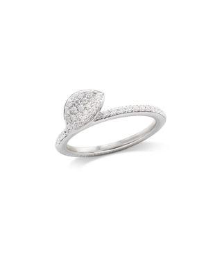 18K White Gold Petit Garden Diamond Petal Ring by PASQUALE BRUNI