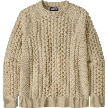 Recycled Wool-Blend Cable Knit Crewneck Sweater by PATAGONIA