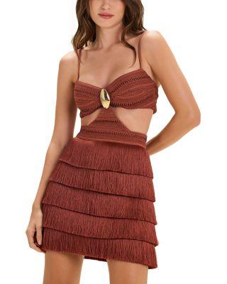 Amethyst Fringe Mini Dress by PATBO