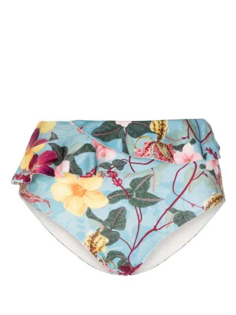 Hibiscus ruffle-detail bikini-brief by PATBO