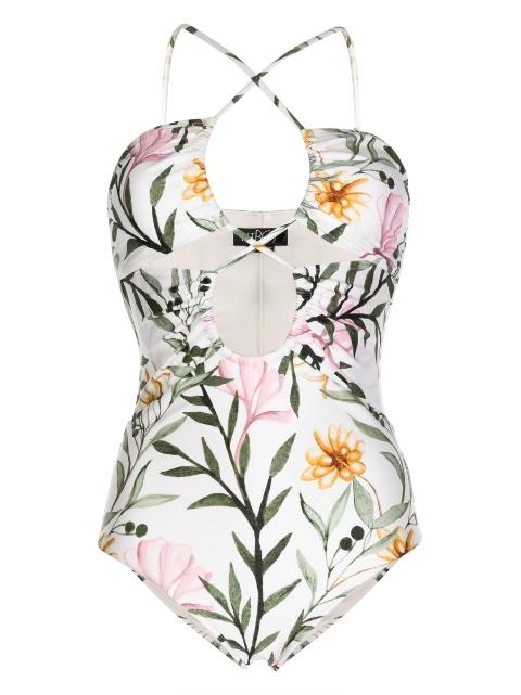 Jasmine lace-up cut-out swimsuit by PATBO