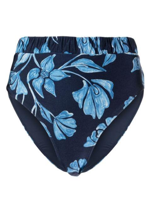 Nightflower floral-print bikini briefs by PATBO