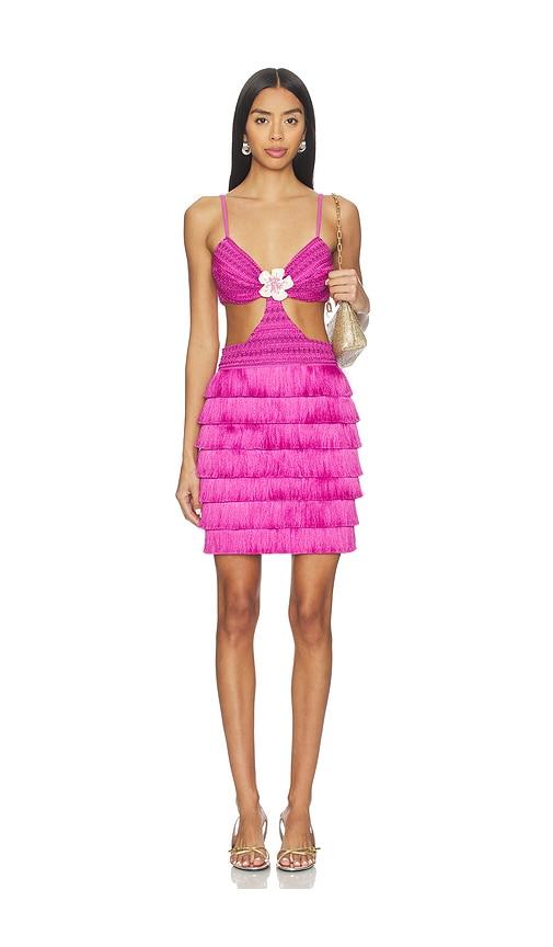 PatBO Amethyst Fringe Mini Dress in Purple by PATBO