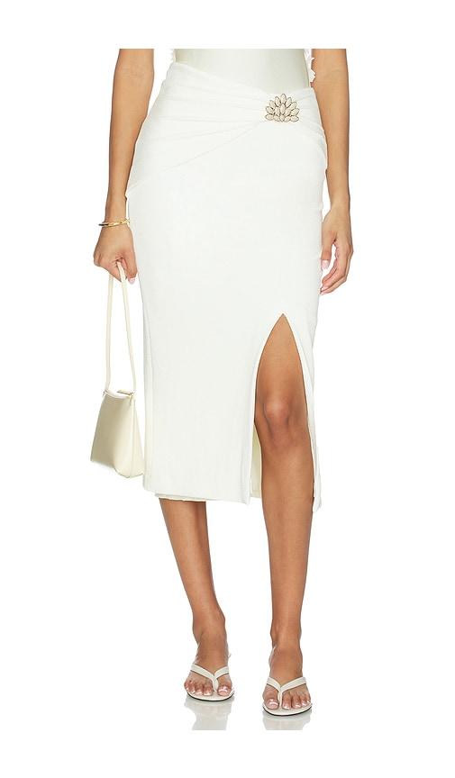 PatBO Cora Knit Skirt in White by PATBO