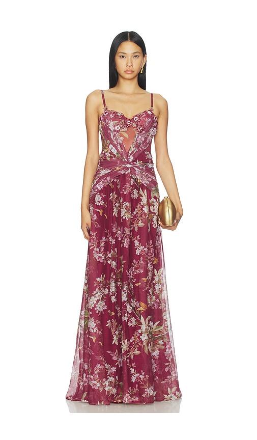PatBO Delicata Beaded Gown in Red by PATBO