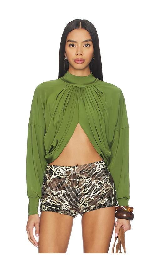 PatBO Intensity Jersey Cut Out Top in Green by PATBO
