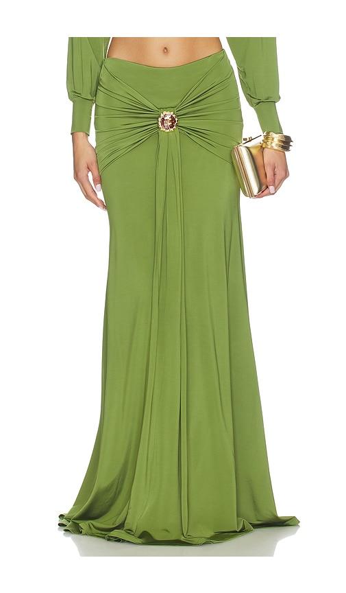 PatBO Intensity Jersey Maxi Skirt in Green by PATBO