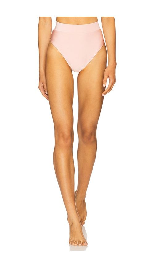 PatBO Lagoa Lycra High Waist Bikini Bottom in Pink by PATBO