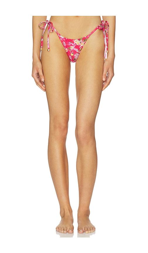 PatBO Peony Print Bikini Bottom in Red by PATBO