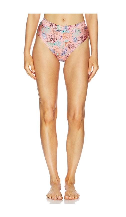 PatBO Seaweed High Waist Bikini Bottom in Pink by PATBO