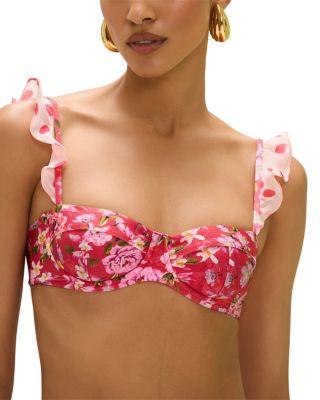 Peony Print Bikini Top by PATBO