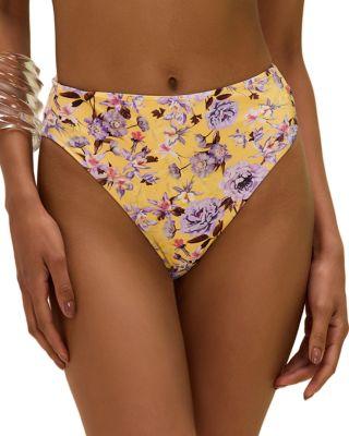 Peony Print High Waist Bikini Bottom by PATBO