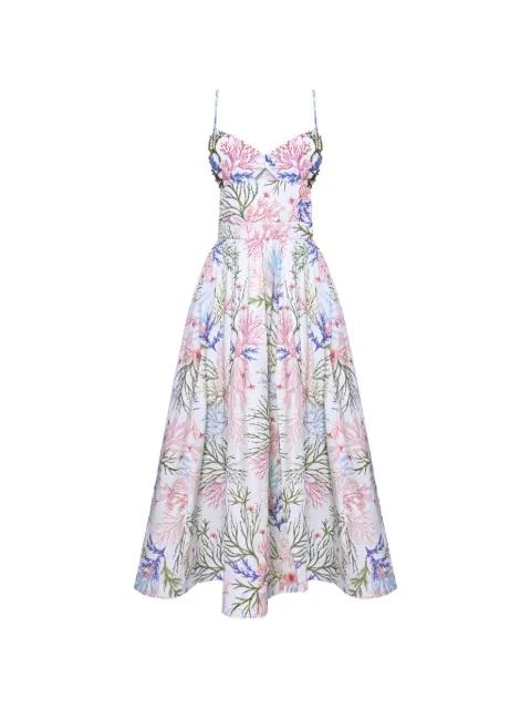 cut-out floral-print midi dress by PATBO