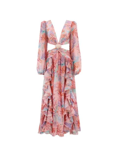 cut-out ruffled beach dress by PATBO