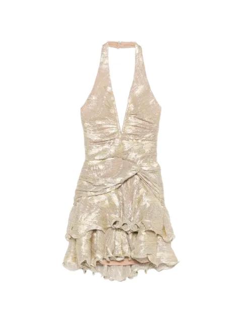 ruffled V-neck mini dress by PATBO
