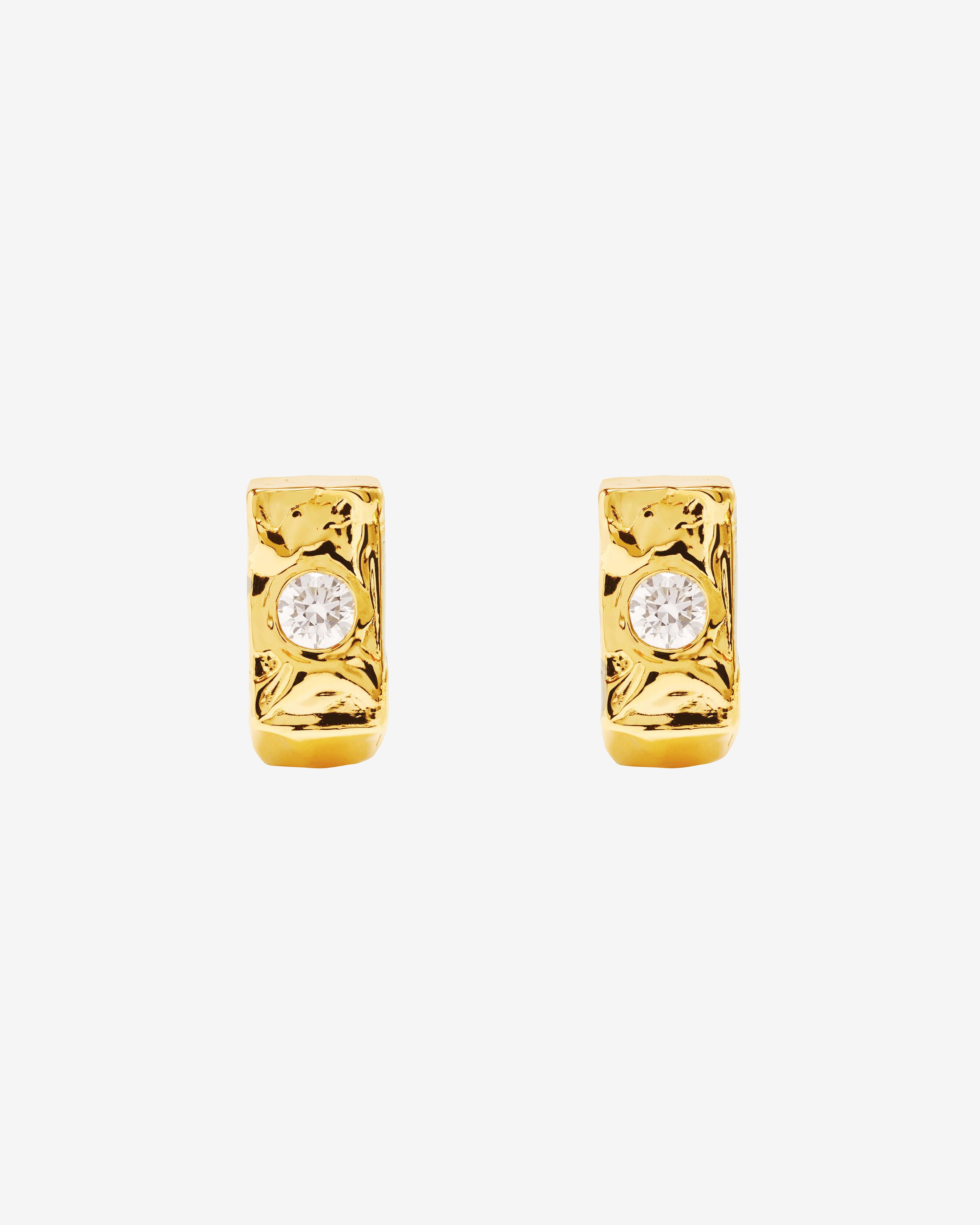 Patacharavipa - Women's Sighoop Round Earrings - (Yellow Gold) by PATCHARAVIPA