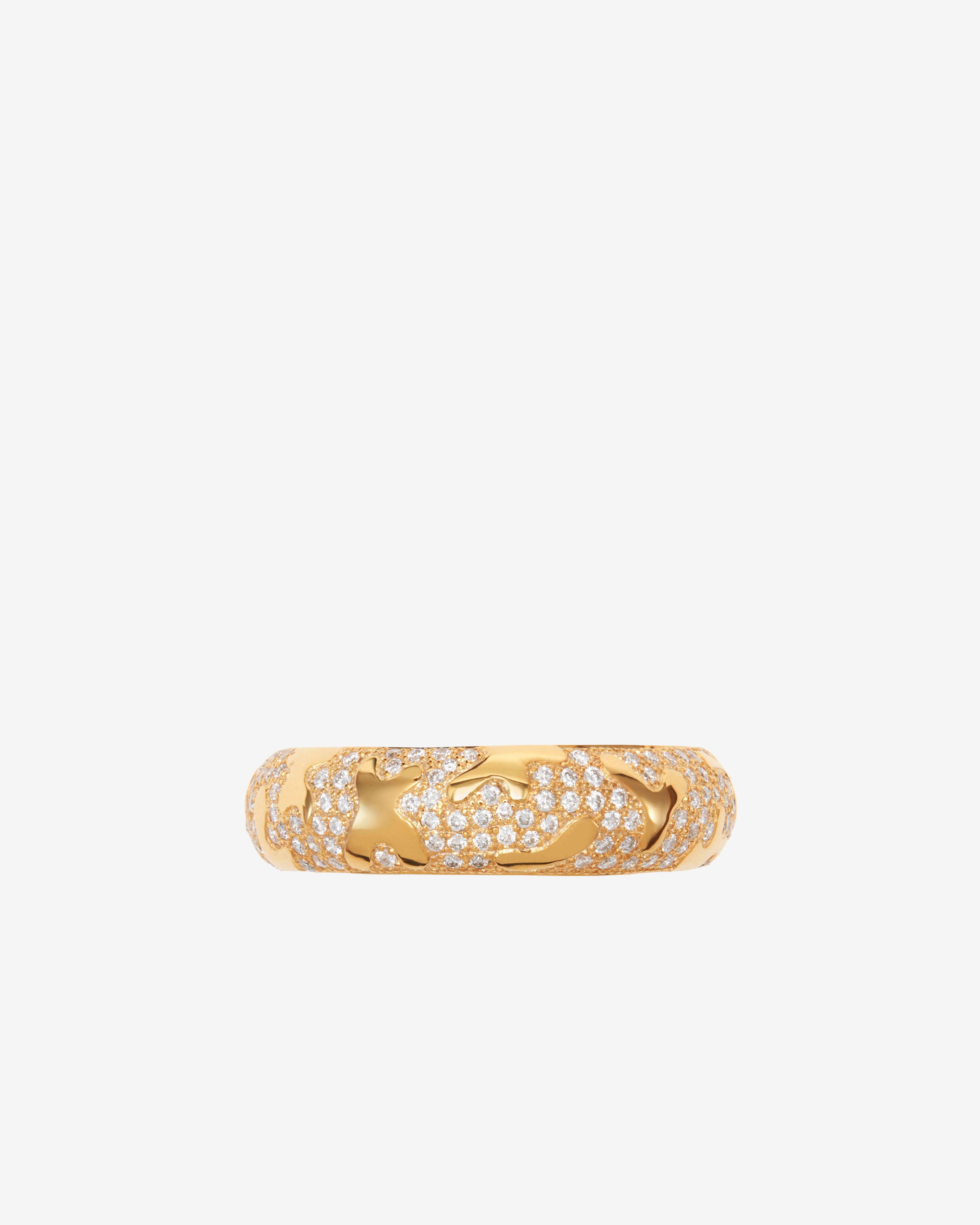 Patcharavipa - Debossed I Ring - (Yellow Gold) by PATCHARAVIPA