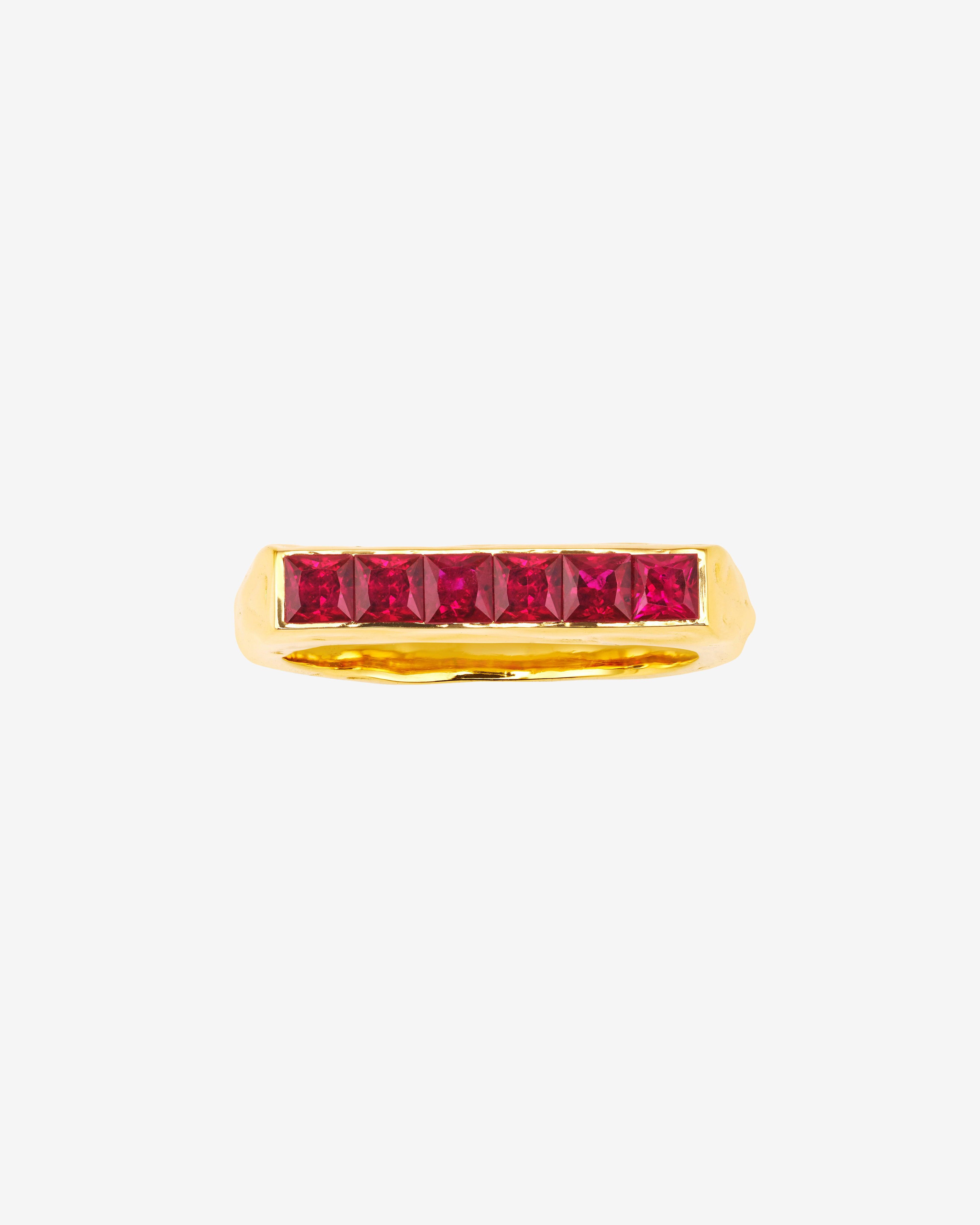 Patcharavipa - Women's Ruby Track Ring - (Yellow Gold) by PATCHARAVIPA