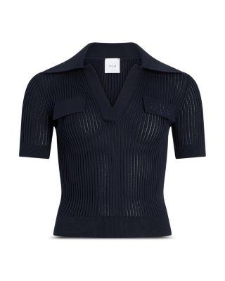 Embroidered Knit Polo Top by PATOU