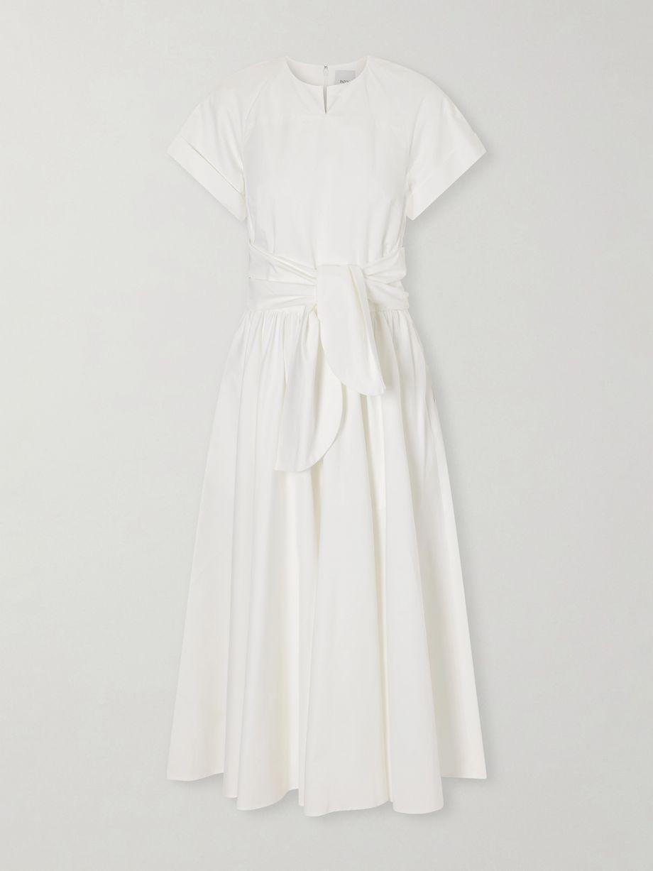Knotted cotton-poplin midi dress by PATOU