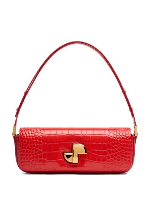Le Lock crocodile-embossed shoulder bag by PATOU