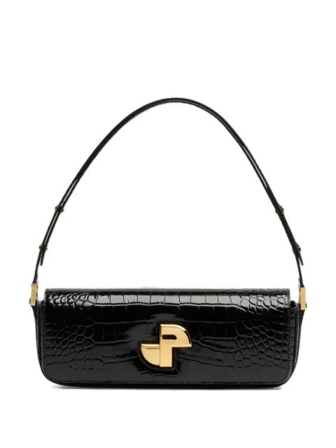 Le Lock crocodile-embossed shoulder bag by PATOU
