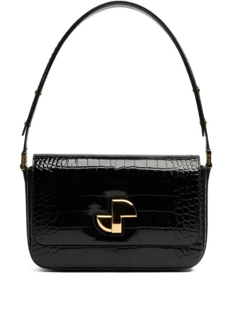 Le lock crocodile-pattern shoulder bag by PATOU