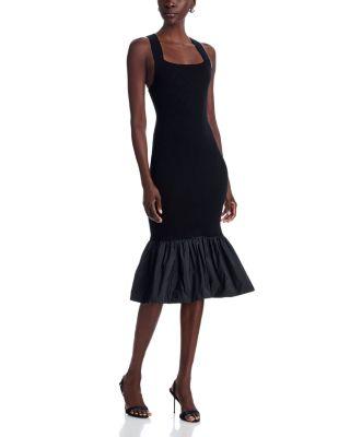 Long Mixed Media Faille Knit Dress by PATOU