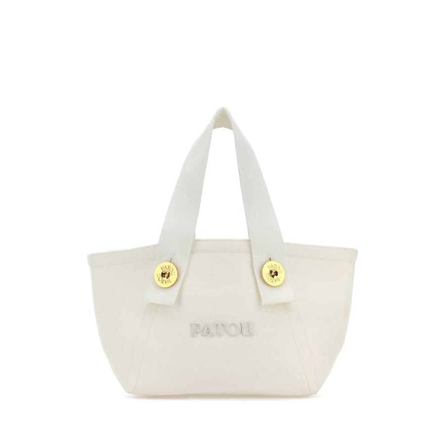 Patou White Canvas Trapeze Handbag by PATOU