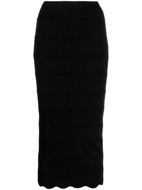 Wave Milano-knit pencil skirt by PATOU