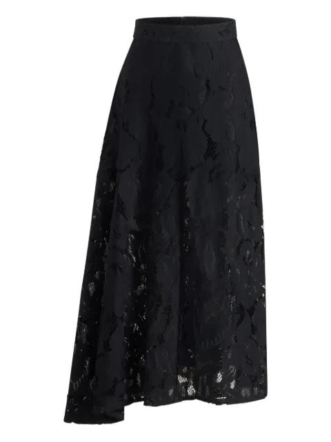 asymmetric lace midi skirt by PATOU