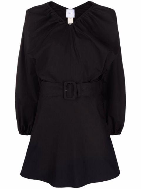 balloon-sleeve belted mini dress by PATOU