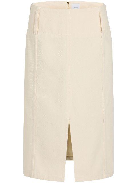 belted denim midi skirt by PATOU