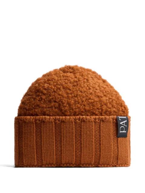 bouclé ribbed beanie hat by PATOU