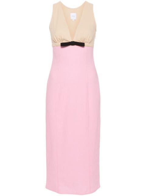 bow-detail two-tone midi dress by PATOU