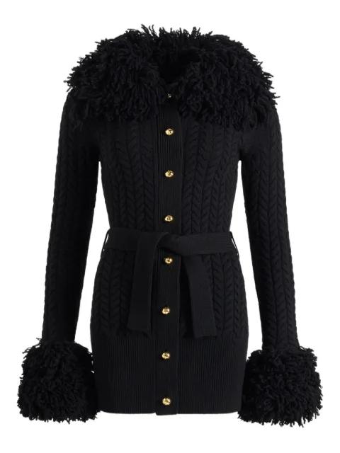 cable-knit frill-trimmed cardigan by PATOU