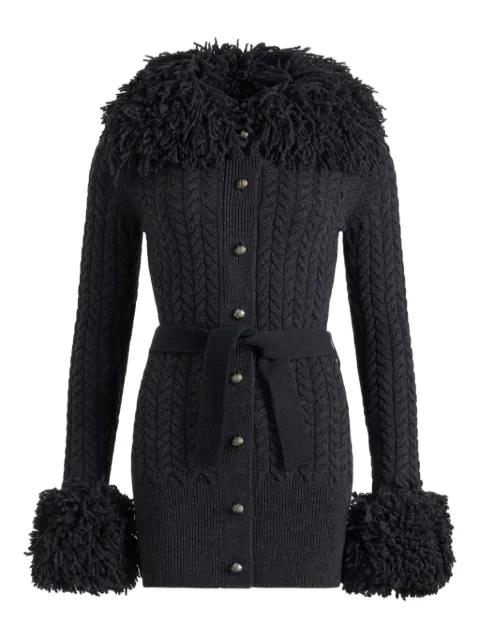 cable-knit fringe-trimmed cardigan by PATOU