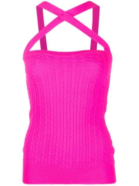 cable-knit halterneck top by PATOU