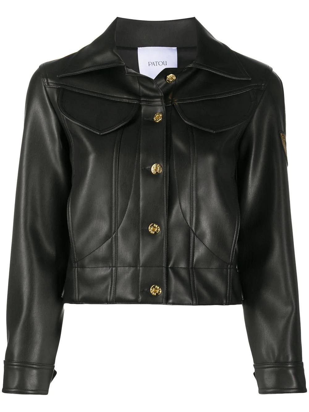 cropped leather-look jacket by PATOU | jellibeans
