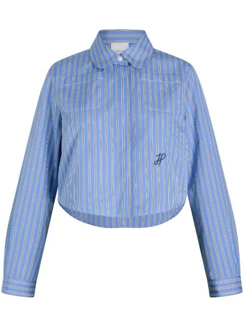 cropped printed poplin shirt by PATOU