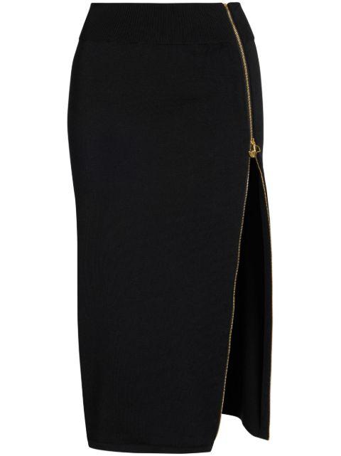decorative-zip midi skirt by PATOU